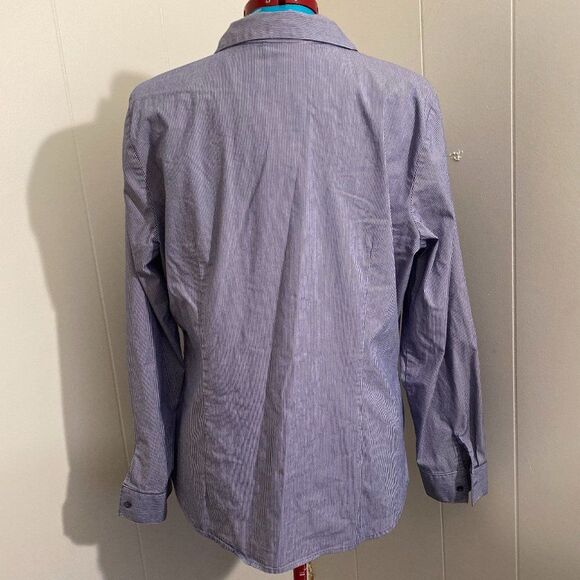 Worthington Pin Striped Long Sleeve Button Down Womens Top Size 18 - Picture 2 of 6
